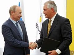 ExxonMobil CEO Rex Tillerson and Russian president Vladimir Putin